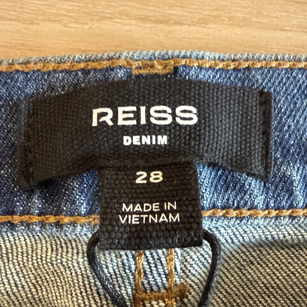 Reiss Picton Jeans Men's 28x30 Slim Fit Washed Indigo Green Cast Denim NWT - Picture 7 of 14